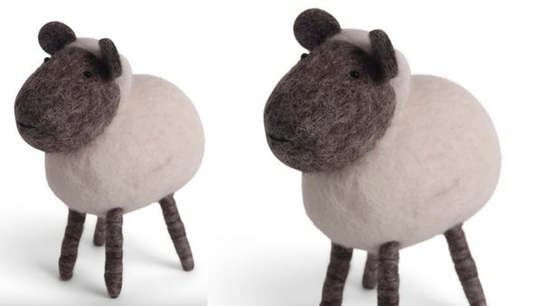 Filz-Schaf aus Naturwolle weiß Én Gry & Sif