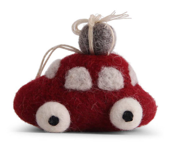 Mini-Weihnachtsauto rot aus Filz Én Gry & Sif